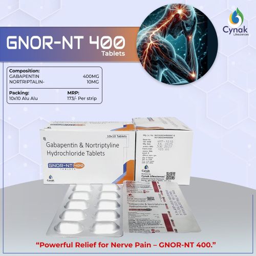 Gnor NT 400 Gabapentin Nortriptyline Tablets