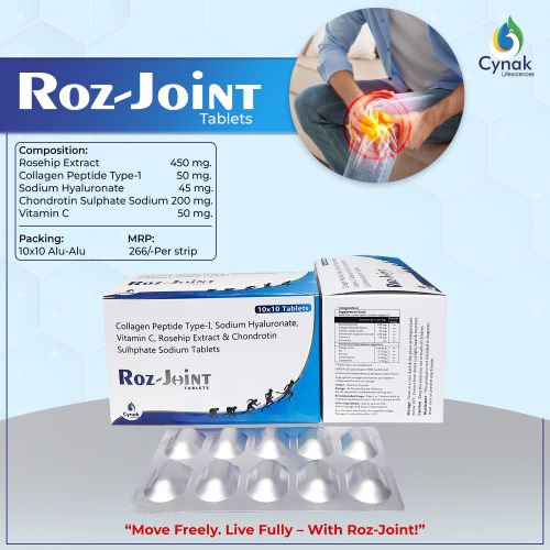 Roz Joint Collagen Peptide Type Sodium Hyaluronate Rosehip Chondroitin Vitamin C Tablets
