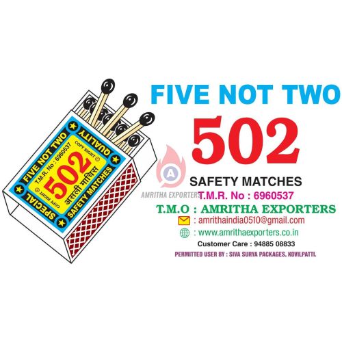 Five Not Two Wax Safety Match Box