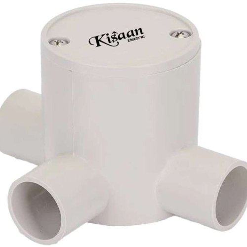 White 19mm 4 Way PVC Deep Junction Box