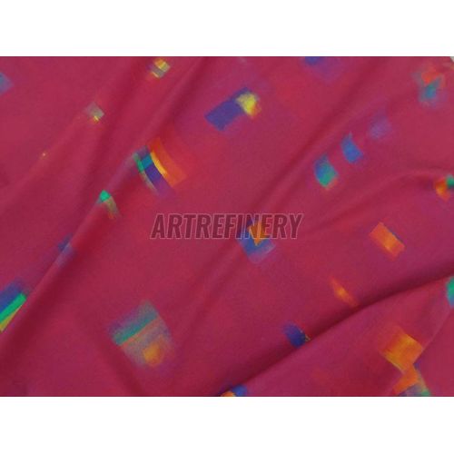 Magenta Grid Printed Fabric