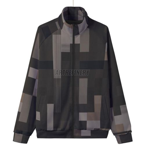 Mens Black Onyx Textured Stand Collar Jacket