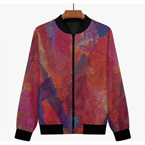 Womens Crimson Art Bomber Jacket