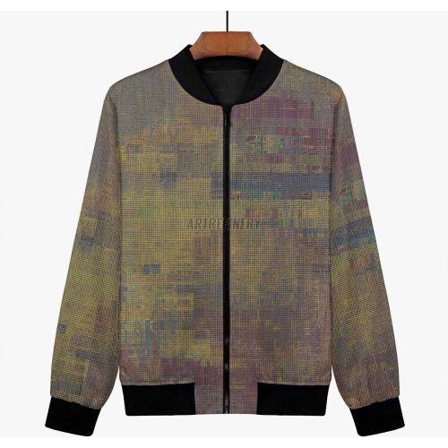 Womens Weathered Grid Bomber Jacket