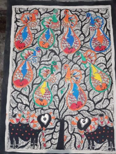 Life of Tree Madhubani Mithila Painting