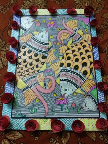 Machli Ras Madhubani Mithila Painting