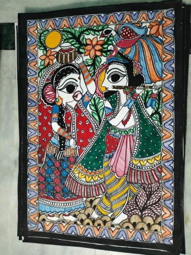 Radhe Krishna Madhubani Mithila Painting