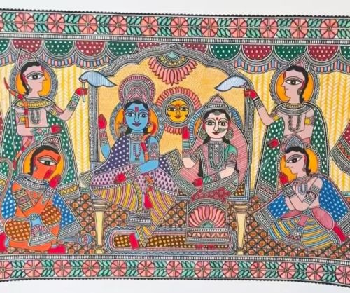 RAM Darbar Traditional Madhubani Painting
