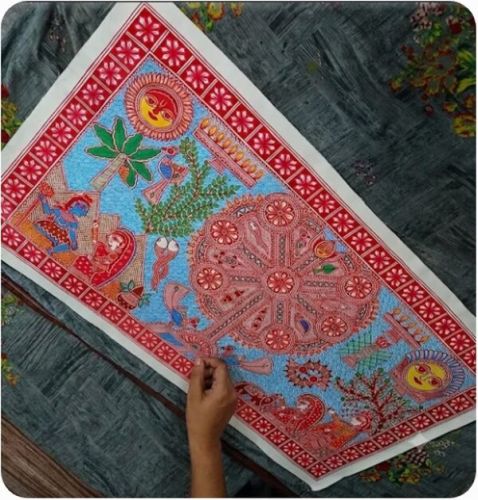 Shiv Parvati Madhubani Art Painting