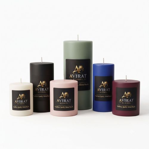 Multicolour Block Pillar Candle