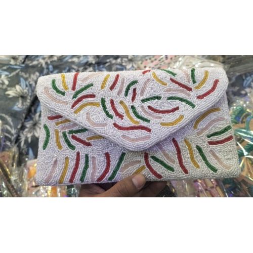 Confetti Beaded Envelope Clutch Purse