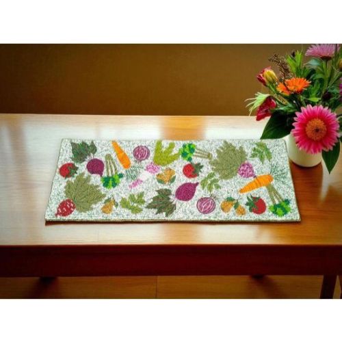 Handmade Tabletop Beaded Embroidery Table Runner