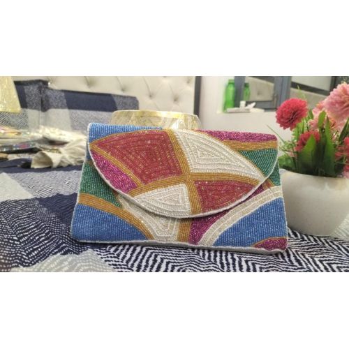 Mosaic Beaded Envelope Clutch Purse