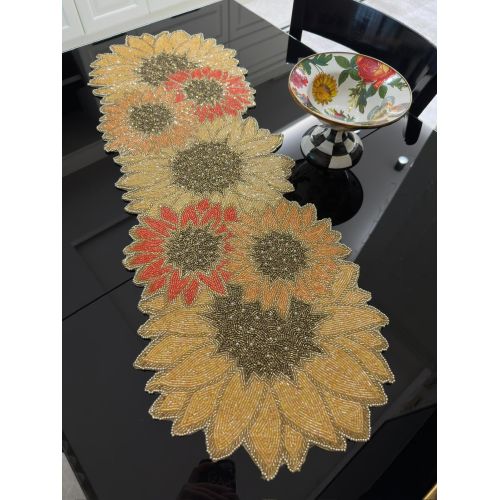 Sunflower Beaded Table Runner