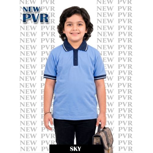 New Pvr Premium School Uniform T-shirt - Sky Blue