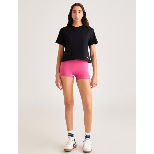 Black Cropped T-Shirt with Pink Jogger