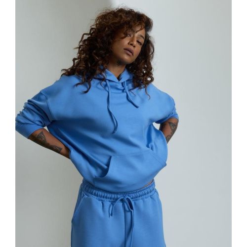 Blue Over Size Hoodie and Shorts Set