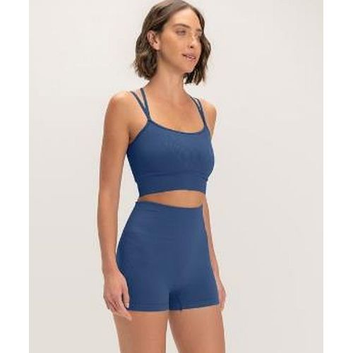 Navy Blue Slim Racerback Bra with High Waist Shorts