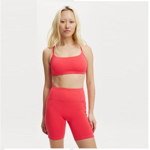Poly Spandex Orange Sports Bra with Shorts