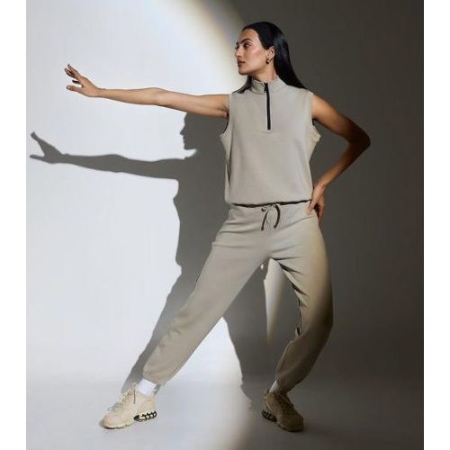 Quarter Zip Sleeveless Vest Trouser Set