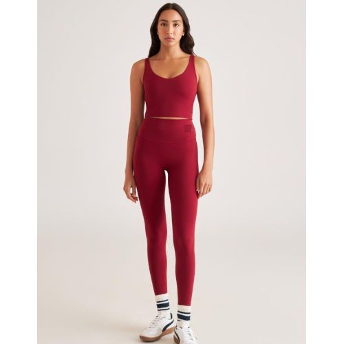 Red U Neck Sports Bra and Seamless Legging Set