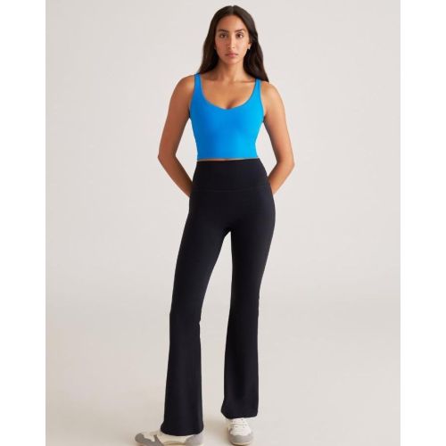 Sky Blue U Neck Sports Bra Bell Bottom Pant Set