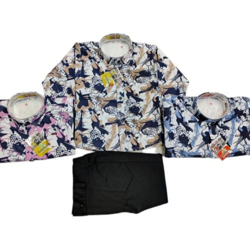 Kids White Pant Shirt Set
