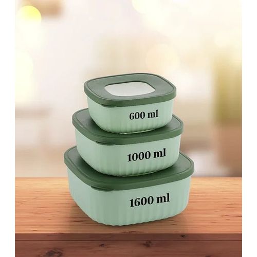 Modular Plastic Food Storage Container Set of 3