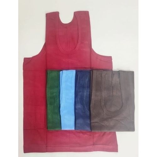 Solid Coloured Cotton Sleeveless Vest
