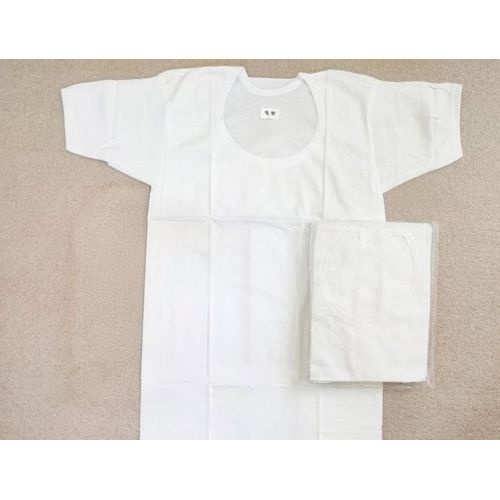 Solid White Cotton Short Sleeve Vest