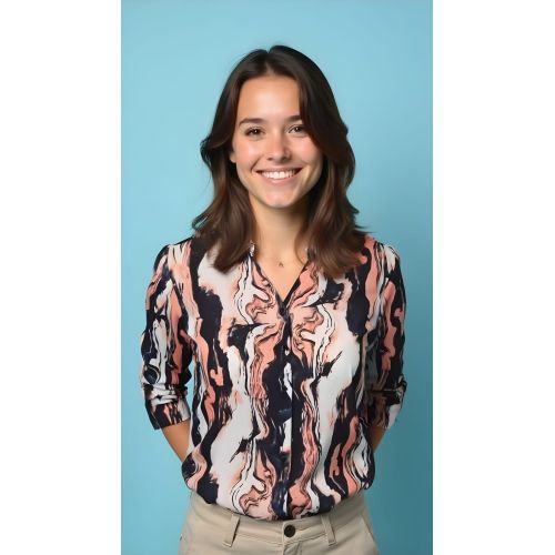 Abstract Wave Chiffon Shirt for Women