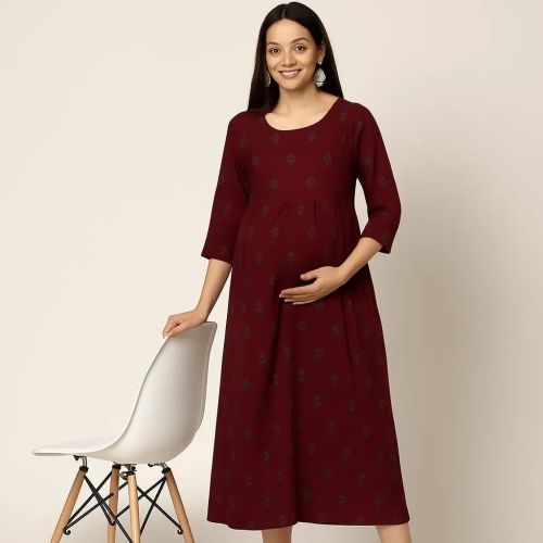 Micro Floral Print Ladies Feeding Gown
