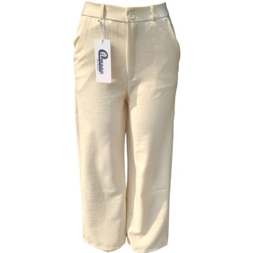 Off White Wide Leg Women Formal Pant