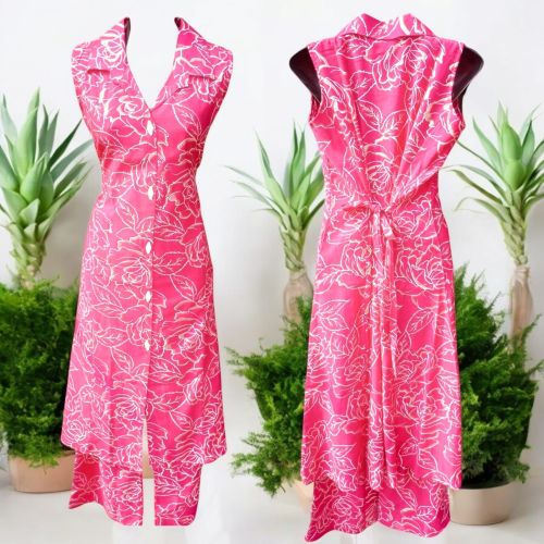 Sleeveless Art Rose Pattern Women Co-Ord Set