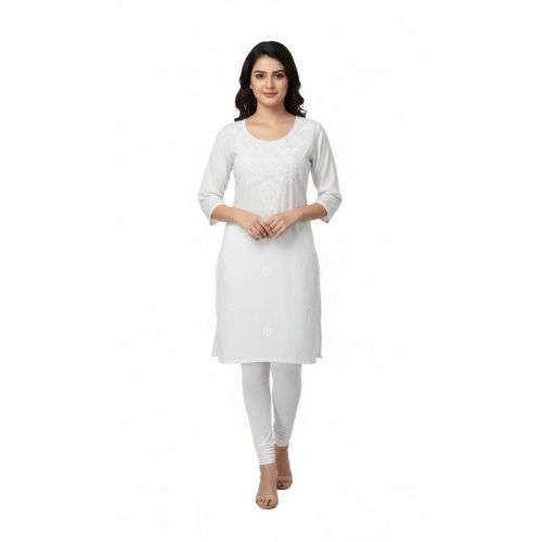 White Lucknowi Chikan Kurti