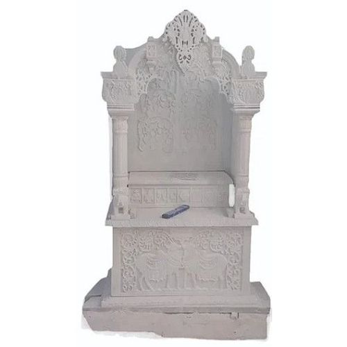 6 Feet Jain Style White Marble Temple