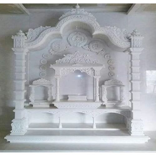 6 Feet Makrana White Engraving Marble Temple
