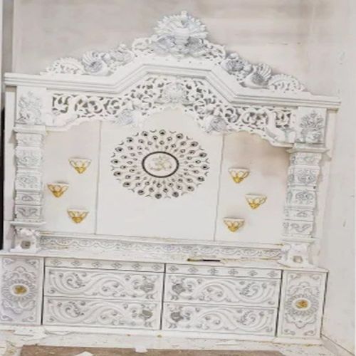Designer White Marble Pooja Temple