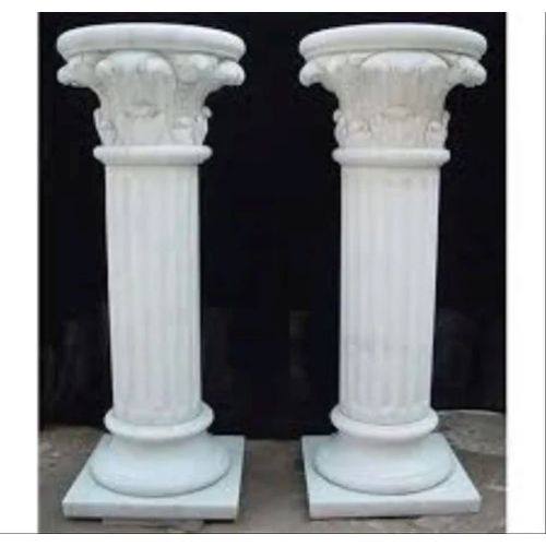Hand Carved White Marble Pillar