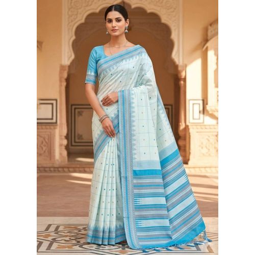 Contrast Soft Lichi Silk Sarees