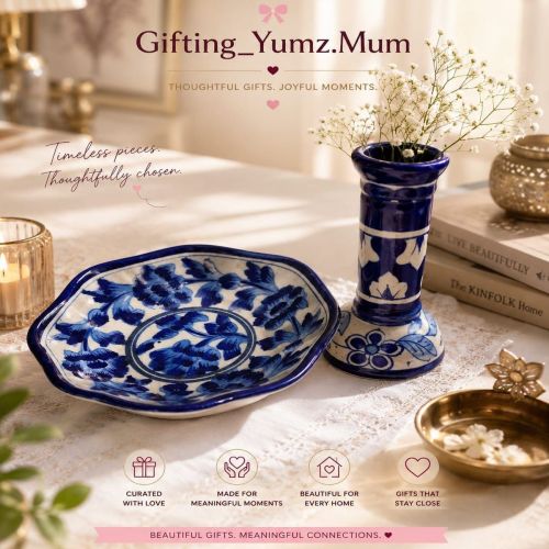 Flower Vase & Plate Set