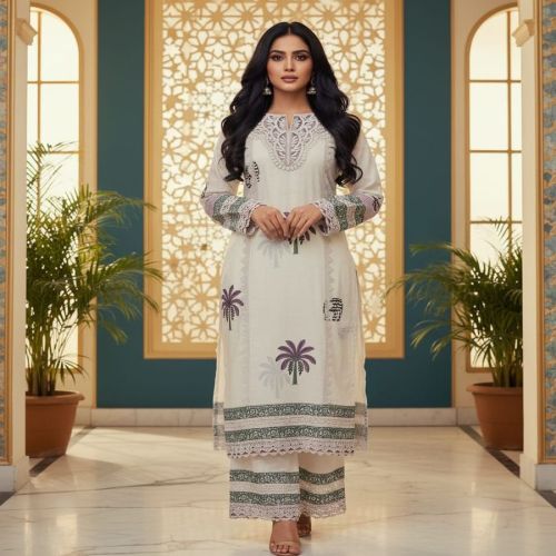 Ladies Chikankari Cotton Suit