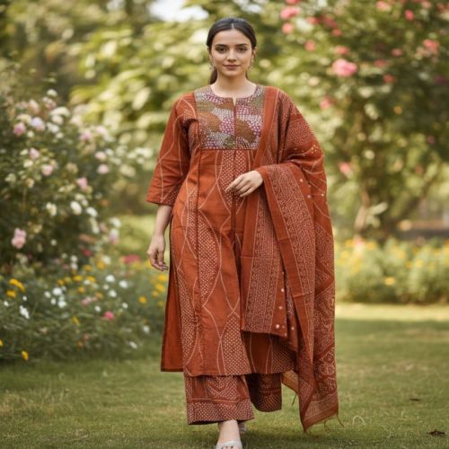 Ladies Designer Cotton Suit