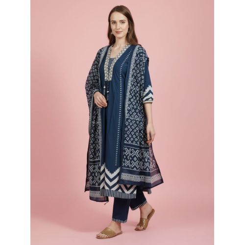 Ladies Straight Cotton Suit