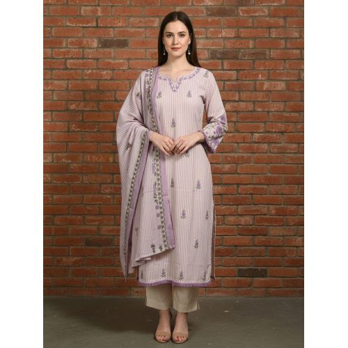 Ladies Striped Cotton Suit
