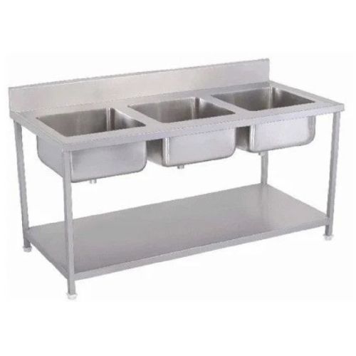 Commercial Stainless Steel Triple Bowl Sink Unit