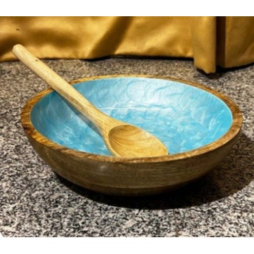 Artisan Resin Wooden Salad Bowl