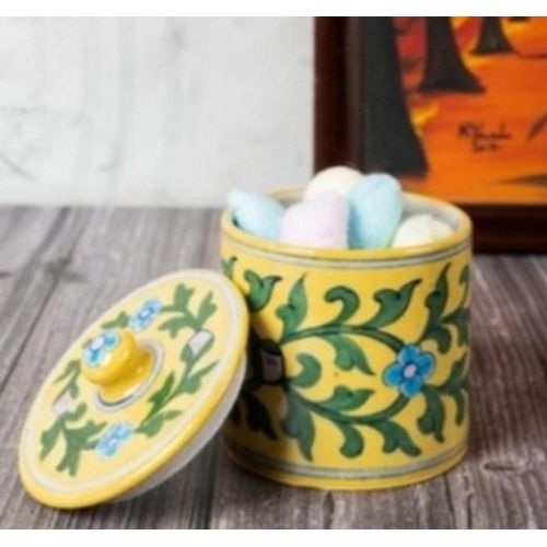 Decorative Blue Pottery Storage Jar