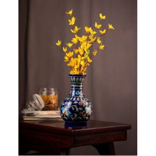Decorative Handcrafted Blue Pottery Surahi Vase