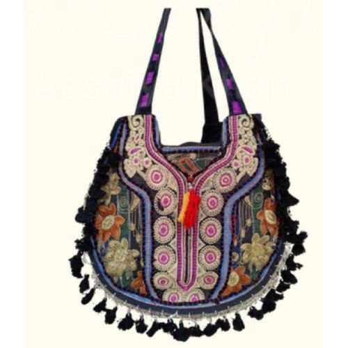 Ethnic Embroidered Tassel Shoulder Bag